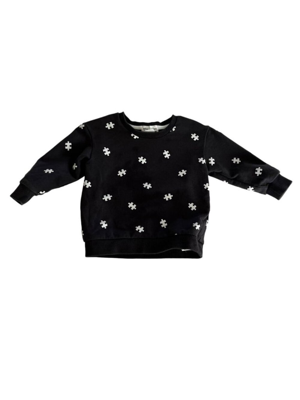 Miles the Label Gray Puzzle Piece Sweatshirt Size 12 Months